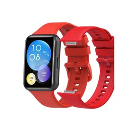 Nezih Case Huawei Watch Fit 2 Uyumlu Spor Jel Silikon Kırmızı Kordon