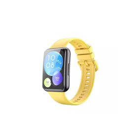 Nezih Case Huawei Watch Fit 2 Uyumlu Spor Jel Silikon Sarı Kordon