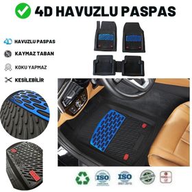 Nibirun Fiat Doblo Maxi 2012 Uyumlu Universal Siyah Mavi Havuzlu Paspas