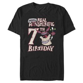 Nickelodeon Big & Tall Aaahh Monsters a Real Monsterific 7. Black Erkek T-shirt