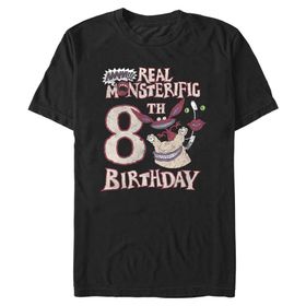 Nickelodeon Big & Tall Aaahh Monsters a Real Monsterific 8. Black Erkek T-shirt