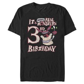 Nickelodeon Big & Tall Aaahh Monsters a Real Monsterific Black Erkek T-shirt
