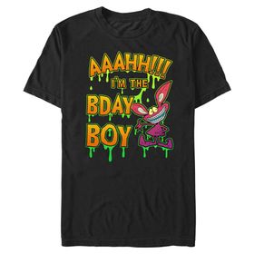Nickelodeon Big & Tall Aaahh Real Monster Bday Black Erkek T-shirt