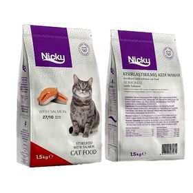 Nicky 1,5 kg Kısırlaştırılmış Somonlu Kuru Kedi Maması