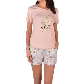 Nicoletta Kadın Şortlu Kısa Kollu Cepli Pamuk Pijama Takımı