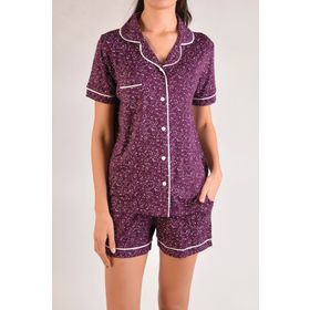 Nicoletta Kadın Şortlu Kısa Kollu Cepli Pamuk Pijama Takımı