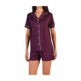Nicoletta Kısa Kollu Düğmeli Cepli Pamuk Kadın Pijama Takımı