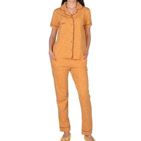 Nicoletta Kısa Kollu Düğmeli Cepli Pamuk Kadın Pijama Takımı