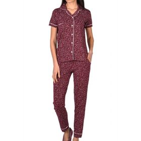 Nicoletta Kısa Kollu Düğmeli Cepli Pamuk Kadın Pijama Takımı