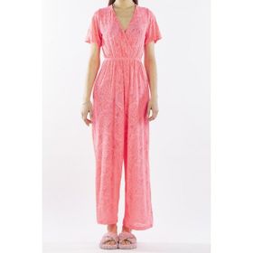 Nicoletta NIC1006_R16 Pembe Neon Dantelli Kadın Pareo Tulum Plaj Elbisesi