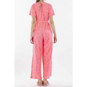 Nicoletta NIC1006_R16 Pembe Neon Dantelli Kadın Pareo Tulum Plaj Elbisesi