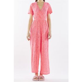 Nicoletta NIC1006_R16 Pembe Neon Dantelli Kadın Pareo Tulum Plaj Elbisesi