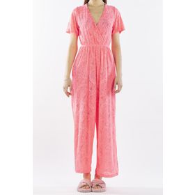 Nicoletta NIC1006_R16 Pembe Neon Dantelli Kadın Pareo Tulum Plaj Elbisesi