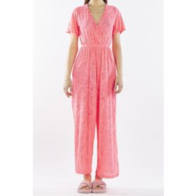 Nicoletta NIC1006_R16 Pembe Neon Dantelli Kadın Pareo Tulum Plaj Elbisesi