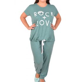 Nicoletta Yeşil Kısa Kollu Kadın Pijama Takımı