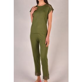 Nicoletta Yeşil Kısa Kollu Kadın Pijama Takımı
