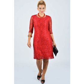 Nidya Moda 4009DK Kırmızı Kadın Elbise