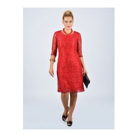 Nidya Moda 4009DK Kırmızı Kadın Elbise
