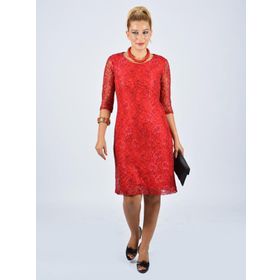 Nidya Moda 4009DK Kırmızı Kadın Elbise