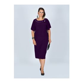 Nidya Moda 4026M Mürdüm Büyük Beden Kadın Abiye Elbise
