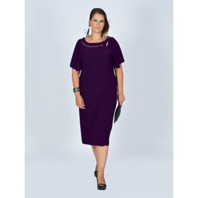 Nidya Moda 4026M Mürdüm Büyük Beden Kadın Abiye Elbise