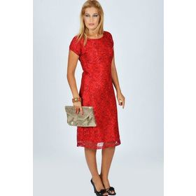 Nidya Moda 4035DK Kırmızı Kadın Elbise