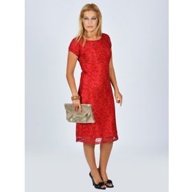Nidya Moda 4035DK Kırmızı Kadın Elbise