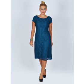 Nidya Moda 4035DP Büyük Beden Dantel Vako Elbise