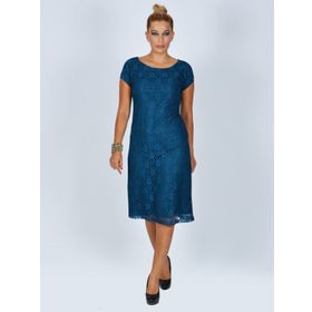 Nidya Moda 4035DP Büyük Beden Dantel Vako Elbise