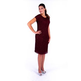 Nidya Moda 4035YB Bordo Büyük Beden Sim Dantel Vako Abiye Kadın Elbise