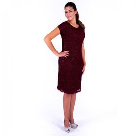 Nidya Moda 4035YB Bordo Büyük Beden Sim Dantel Vako Abiye Kadın Elbise