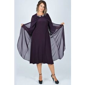Nidya Moda 4037M Mürdüm Kadın Elbise