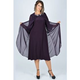 Nidya Moda 4037M Mürdüm Kadın Elbise