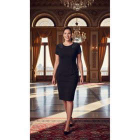 Nidya Moda 4107 Taş Işli Siyah Kadın Elbise