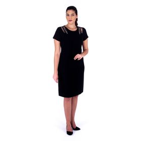 Nidya Moda 4107 Taş Işli Siyah Kadın Elbise