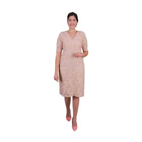Nidya Moda 4161B Dantel Bej Kadın Elbise