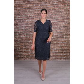 Nidya Moda 4161G Antrasit Gri Dantel Elbise