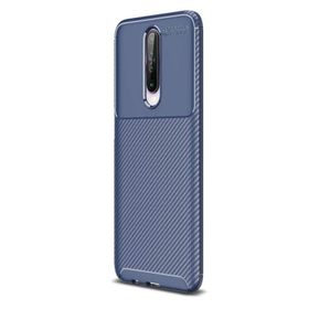 Nihcase Xiaomi Redmi K30 Negro Karbon Desenli Kahverengi Silikon Cep Telefonu Kılıf