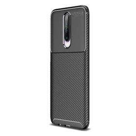 Nihcase Xiaomi Redmi K30 Negro Karbon Desenli Kahverengi Silikon Cep Telefonu Kılıf