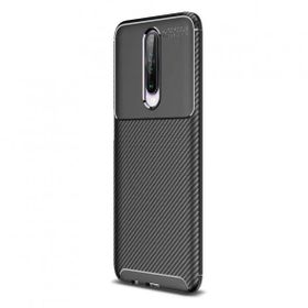 Nihcase Xiaomi Redmi K30 Negro Karbon Desenli Kahverengi Silikon Cep Telefonu Kılıf