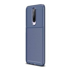 Nihcase Xiaomi Redmi K30 Negro Karbon Desenli Kahverengi Silikon Cep Telefonu Kılıf