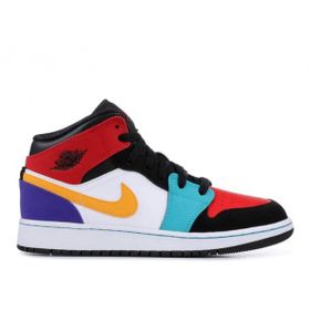 Nike 554725-125 Air Jordan 1 Mid Bred Multi Color GS Spor Ayakkabı