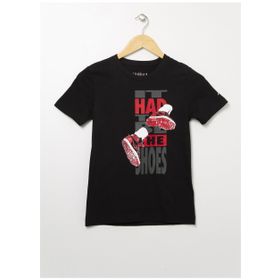 Nike 95B140-023 Jdb The Shoes Ss Tee Bisiklet Yaka Normal Kalıp Baskılı Siyah Erkek Çocuk T-Shirt