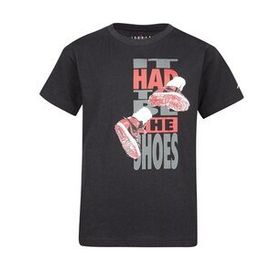 Nike 95B140-023 Jdb The Shoes Ss Tee Bisiklet Yaka Normal Kalıp Baskılı Siyah Erkek Çocuk T-Shirt