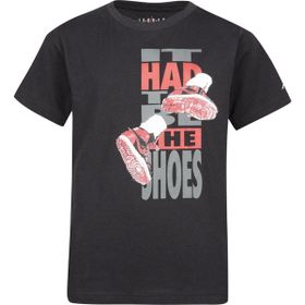 Nike 95B140-023 Jdb The Shoes Ss Tee Bisiklet Yaka Normal Kalıp Baskılı Siyah Erkek Çocuk T-Shirt