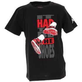 Nike 95B140-023 Jdb The Shoes Ss Tee Bisiklet Yaka Normal Kalıp Baskılı Siyah Erkek Çocuk T-Shirt