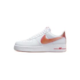 Nike Air Force 1 07 Jumbo Swoosh Leather Hakiki Deri Beyaz Turuncu Erkek Spor Ayakkabı