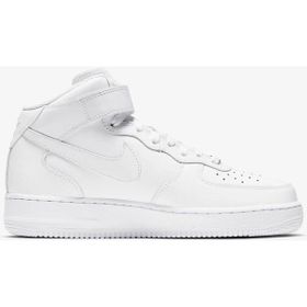 Nike Air Force 1 07 Mid Leather Sneaker Hakiki Deri Yüksek Bilek Günlük Beyaz Unisex Spor Ayakkabı