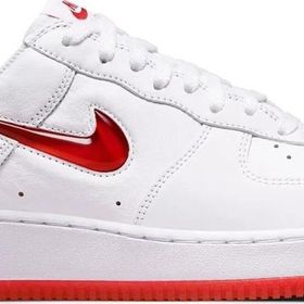 Nike Air Force 1 Low Retro Leather Sneaker Hakiki Deri Günlük Beyaz Kırmızı Erkek Spor Ayakkabı