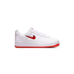 Nike Air Force 1 Low Retro Leather Sneaker Hakiki Deri Günlük Beyaz Kırmızı Erkek Spor Ayakkabı